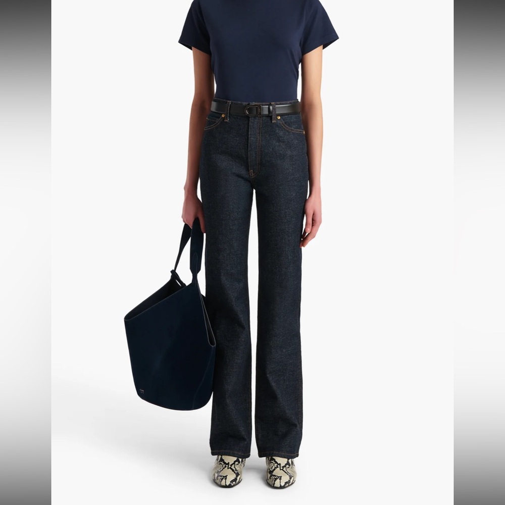 KHAITE Dark Blue Straight Leg Jeans
